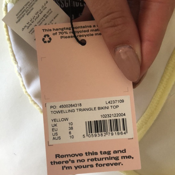 Yellow bikini top size 6 misguided - Picture 3 of 3